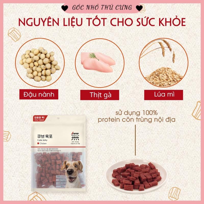 Viên thịt bò, gà và cá hồi Bowwow Cube Jerky - Snack cho chó