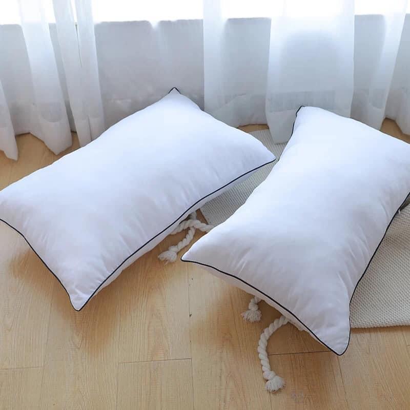 Cặp Ruột Gối Nằm Viền Đen Bông Gòn Trắng Size 45*65cm - Loại Mỏng Siêu Mềm Mại êm ái Thoải Mái Nhà Nhím Bedding