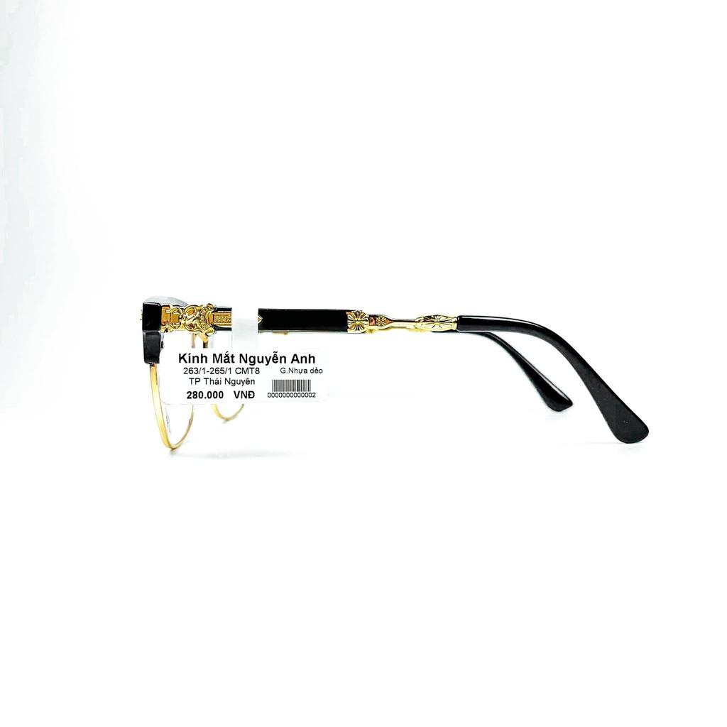 gọng cận CH2275 CHROME HEARTS VENETA SILVER BLACK and GOLD BLACK unisex nhựa mix viền kim loại