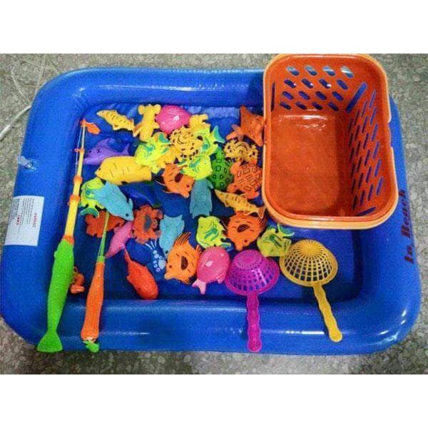 Bộ đồ chơi câu cá nam châm 2 cần câu có kèm giỏ đựng và phao nhỏ đựng cho bé, chất liệu nhựa ABS cao cấp an toàn, phù hợp cho cả bé trai và bé gái SALE SẬP SÀN