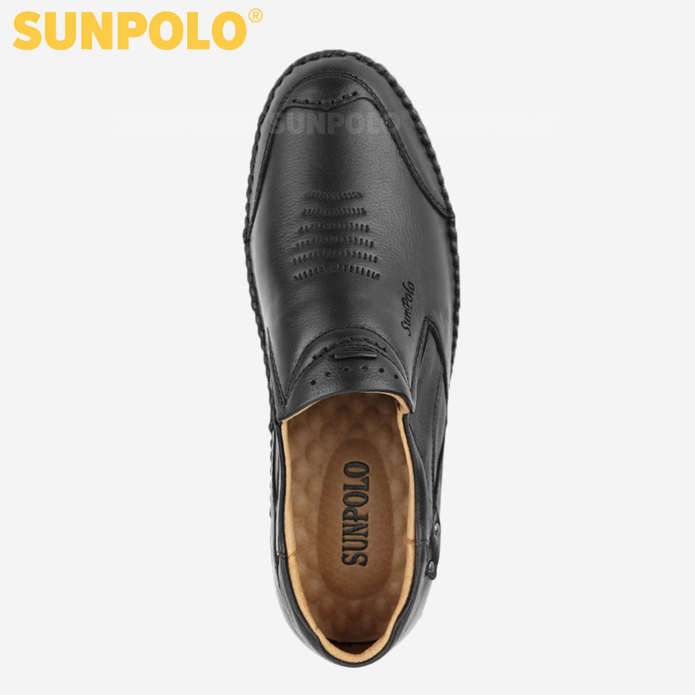 Giày Mọi Nam Da Bò Cao Cấp SUNPOLO LSU007 Có size 45,46 (Đen, Nâu)