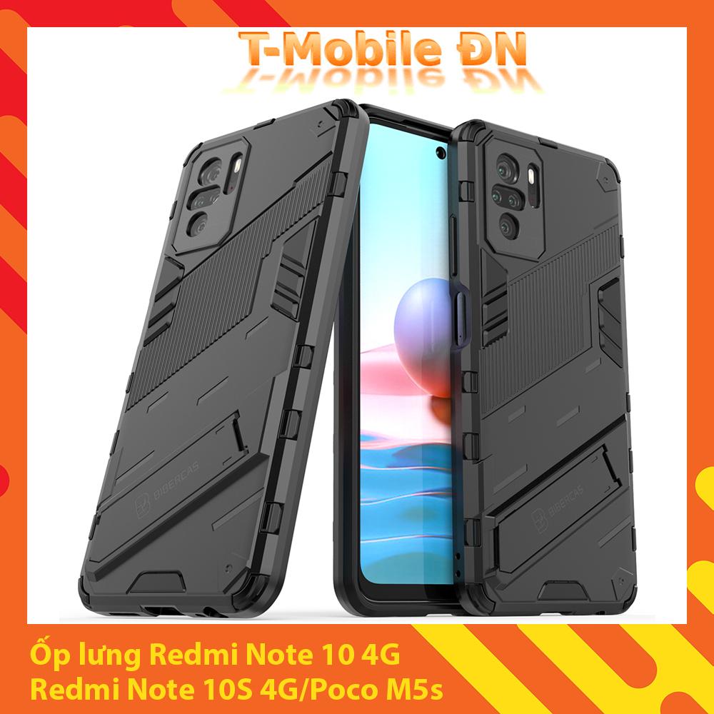 Ốp lưng cho Xiaomi Redmi Note 10 10S, Ốp chống sốc Iron Man PUNK cao cấp kèm giá đỡ cho Redmi Note 10 10S 4G