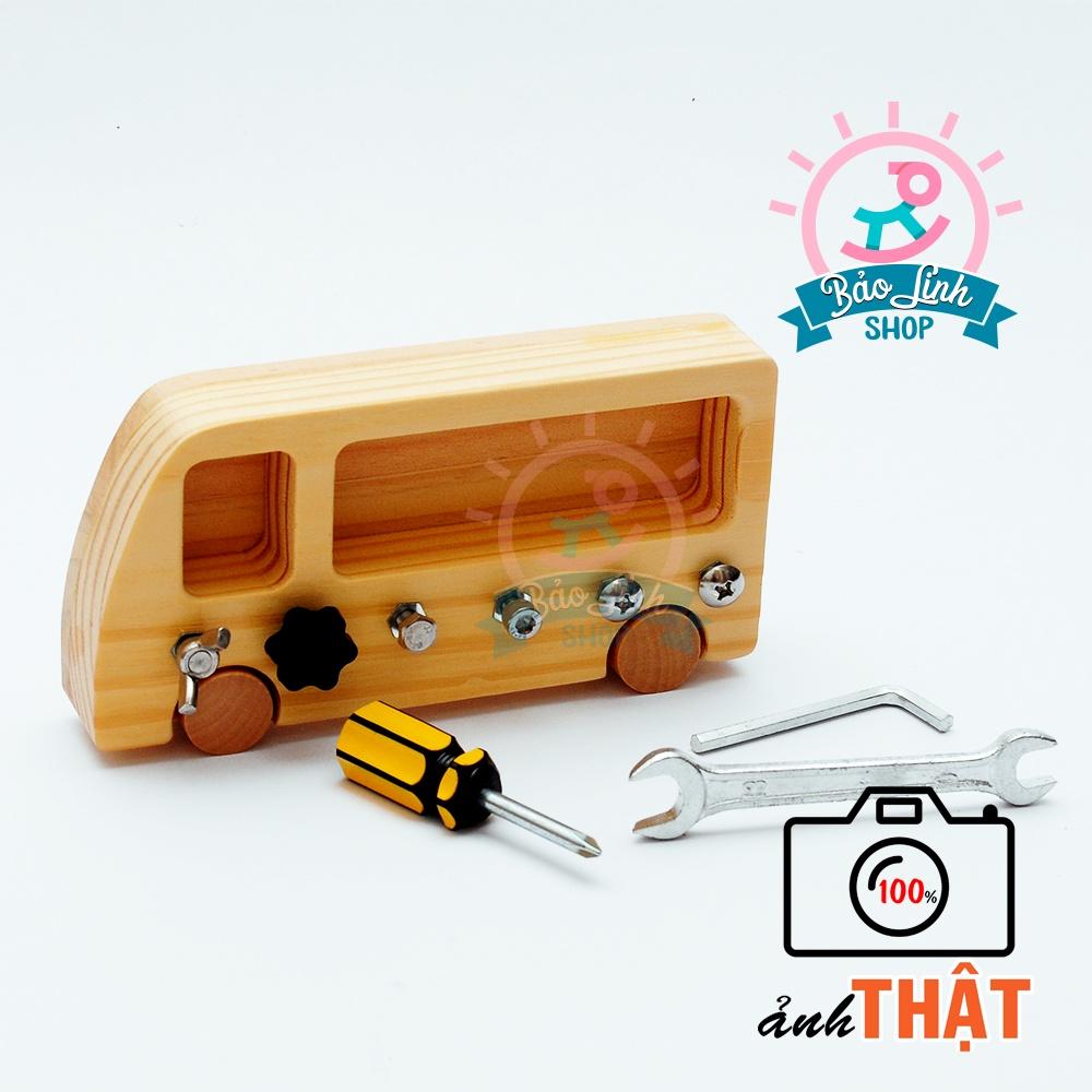 Đồ chơi gỗ bảng bận rộn Busy Bus cho bé 3-5 tuổi phát triển trí tuệ, phát triển kỹ năng cơ bản|