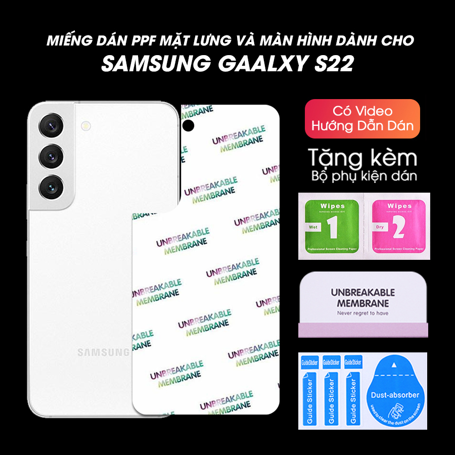 Miếng Dán Dẻo PPF Mặt Lưng, Màn Hình Mặt Trước Dành Cho Samsung Galaxy S22/S22 Plus/S22 Ultra Chống Trầy Xước - Handtown - Hàng Chính Hãng