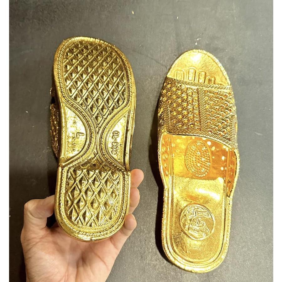 Dép tổ ong dát vàng 24k full size 38-43 đầy đủ bill box phụ kiện túi hộp king gold phân phối bởi shopchuotxinh