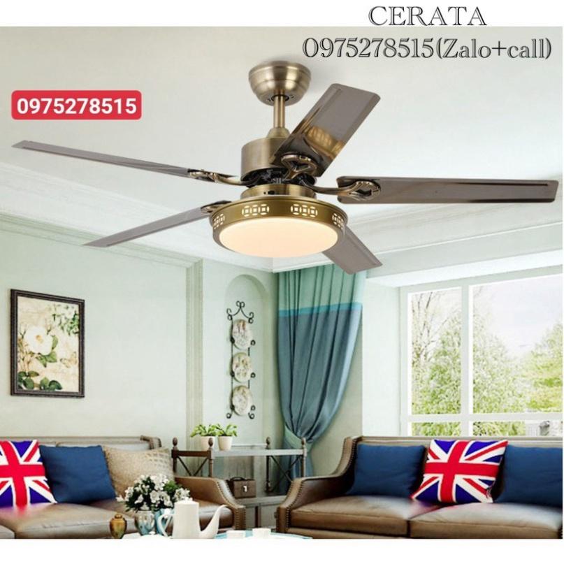 Quạt Trần Có đèn LED chiếu sáng BK5 Promax Lõi Đồng Full 6 mức độ Gió , 3 cách thức