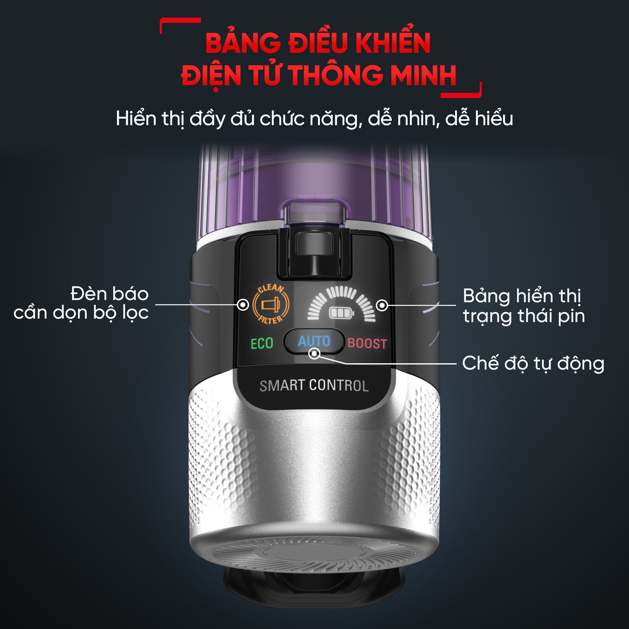 Máy húi bụi không dây X-force Flex 9.60 TY2039WO - Tím - Hàng chính hãng