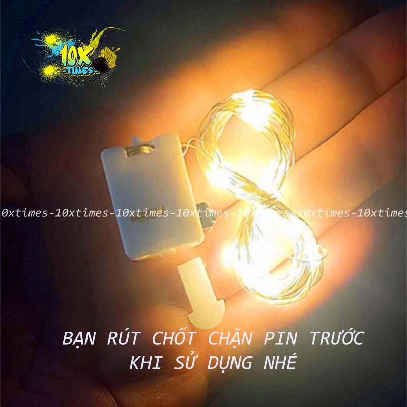 Đèn led trang trí, đèn đom đóm fairylight light decor nhà cửa trang trí hộp quà, có sẵn pin, chụp ảnh