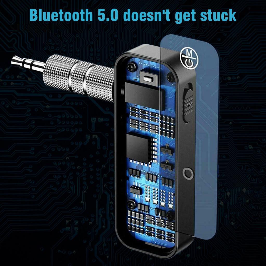 *QCDZ* USB Wireless Bluetooth Audio Adapter 3.5mm 2in1 Bluetooth 5.0 Transmitter Receiver for Vehicles