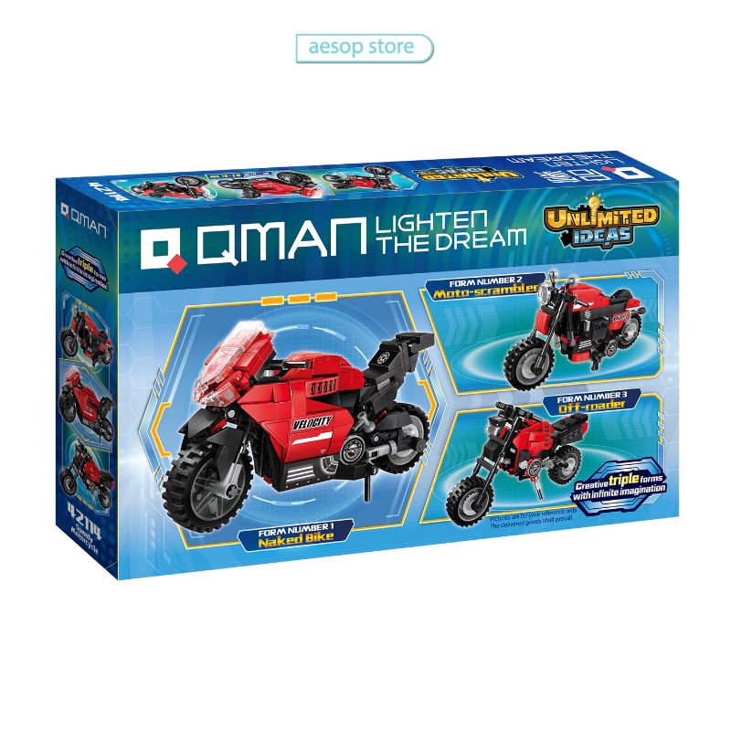 Đồ chơi lắp ráp 3in1 Xe phân khối lớn Qman 42114