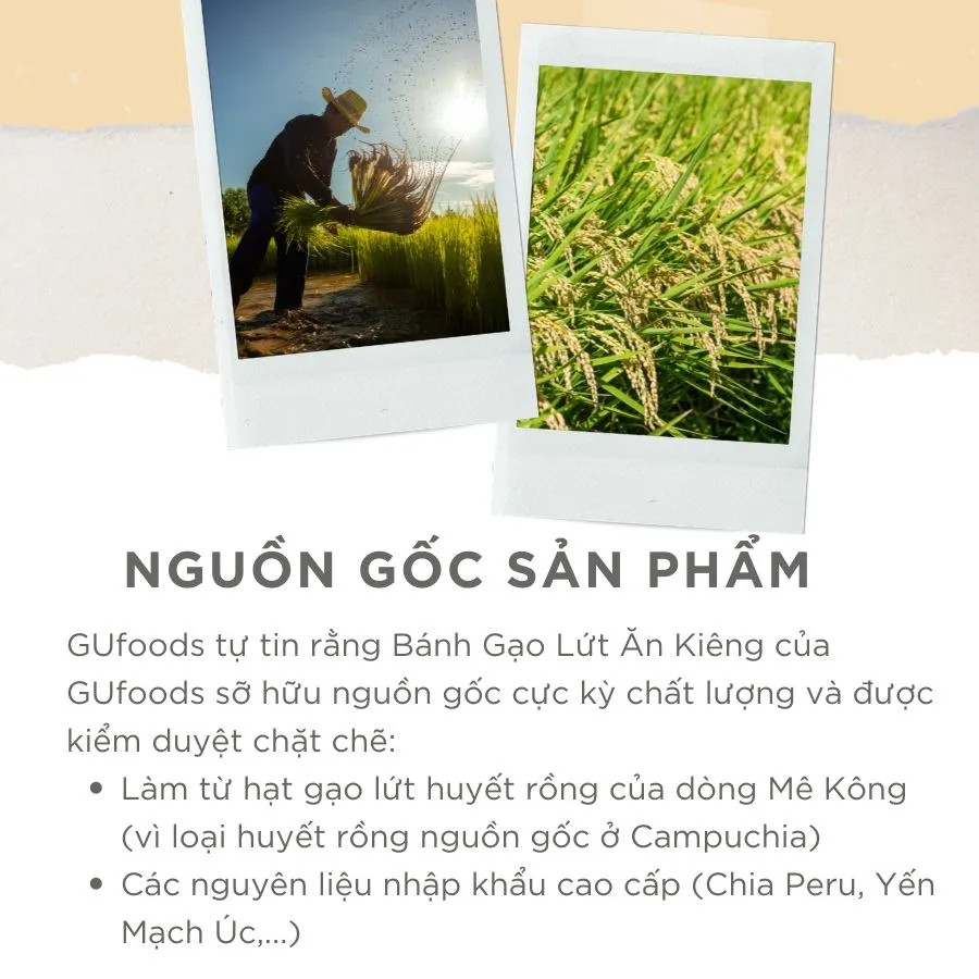 - Bánh Gạo Lứt Ăn Kiêng GUfoods 170g - Tập Gym, Giảm Cân, Thực Dưỡng, Eat Clean