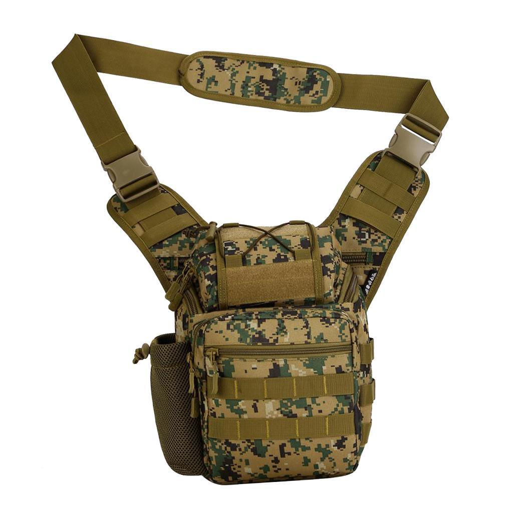MOLLE Hiking Daypack Shoulder Pack Bag Laptop Backpack Crossbody Bag for Hunting Camping Trekking Outdoor Sports