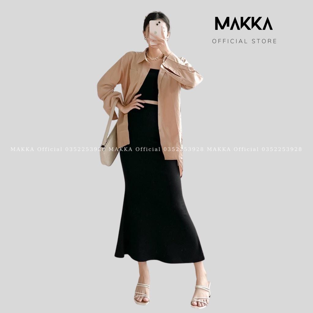 Chân váy đuôi cá dài váy nữ ôm chất tăm siêu co giãn tôn dáng phong cách Ulzang Hàn Quốc thời trang MAKKA.CV3