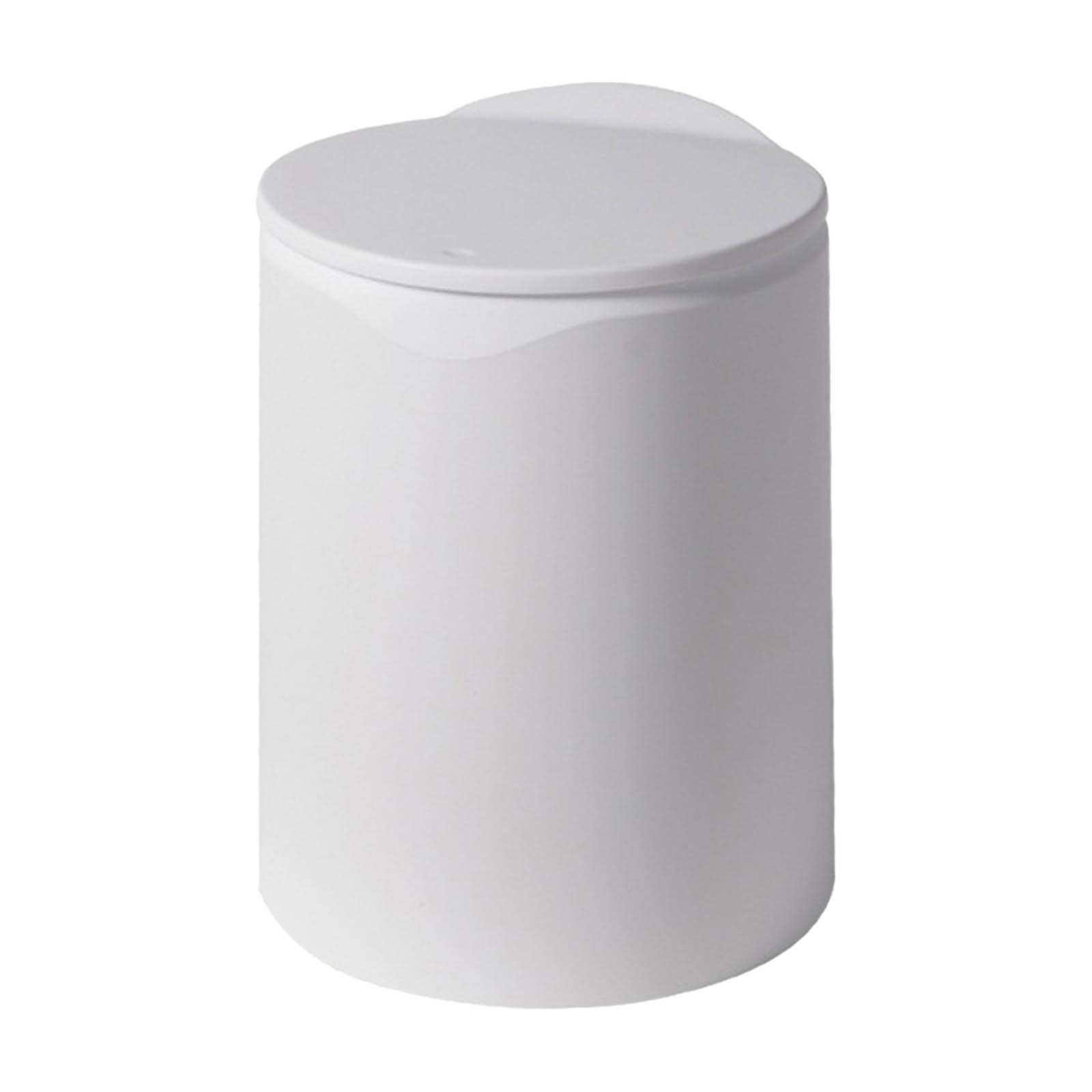 8L Press Trash Can Organizer Wastebasket for Dining Room Kitchen White