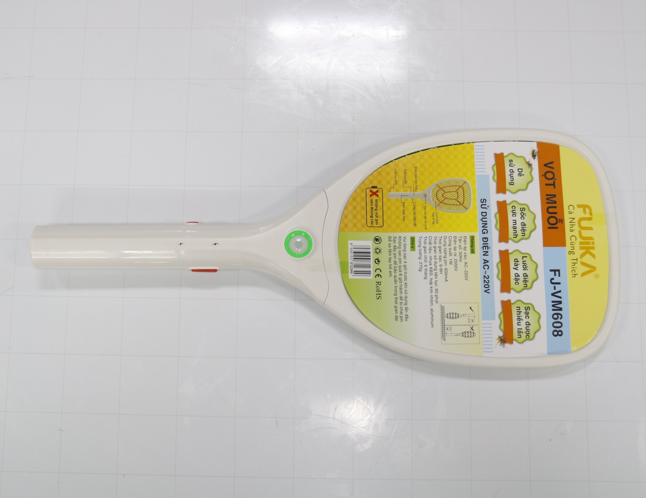 Vợt Muỗi Fujika FJ-VM608 - Màu Ngẫu Nhiên - Hàng Chính Hãng
