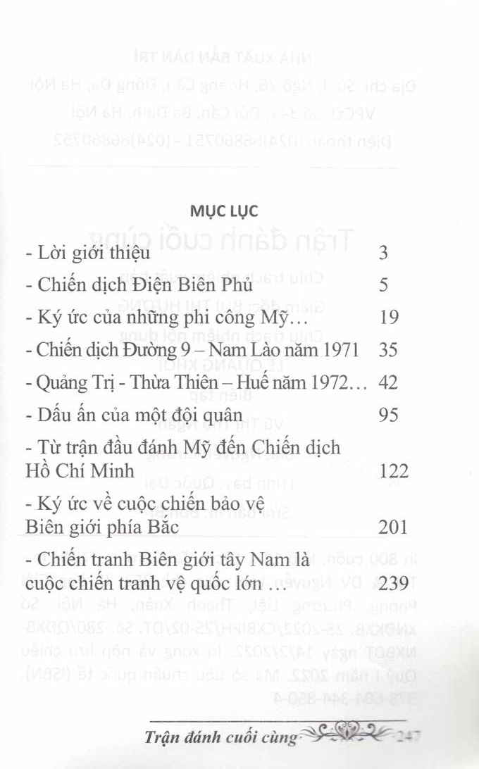 Trận Đánh Cuối Cùng -Truyện Ký