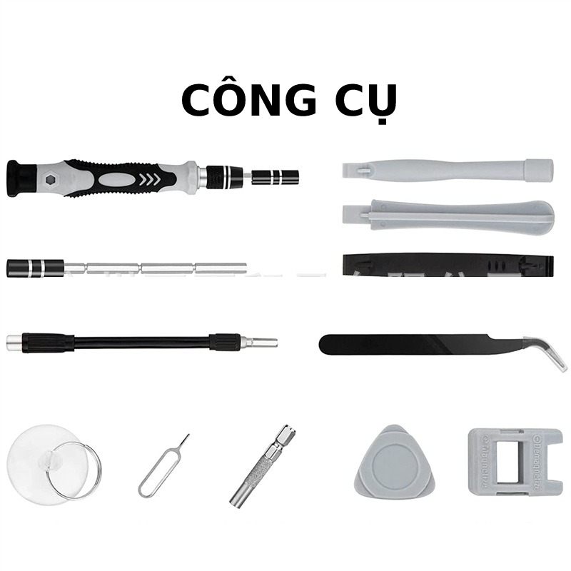 Bộ tua vít từ tính 115 trong 1 sửa điện thoại, laptop, PC chuyên nghiệp tiện lợi
