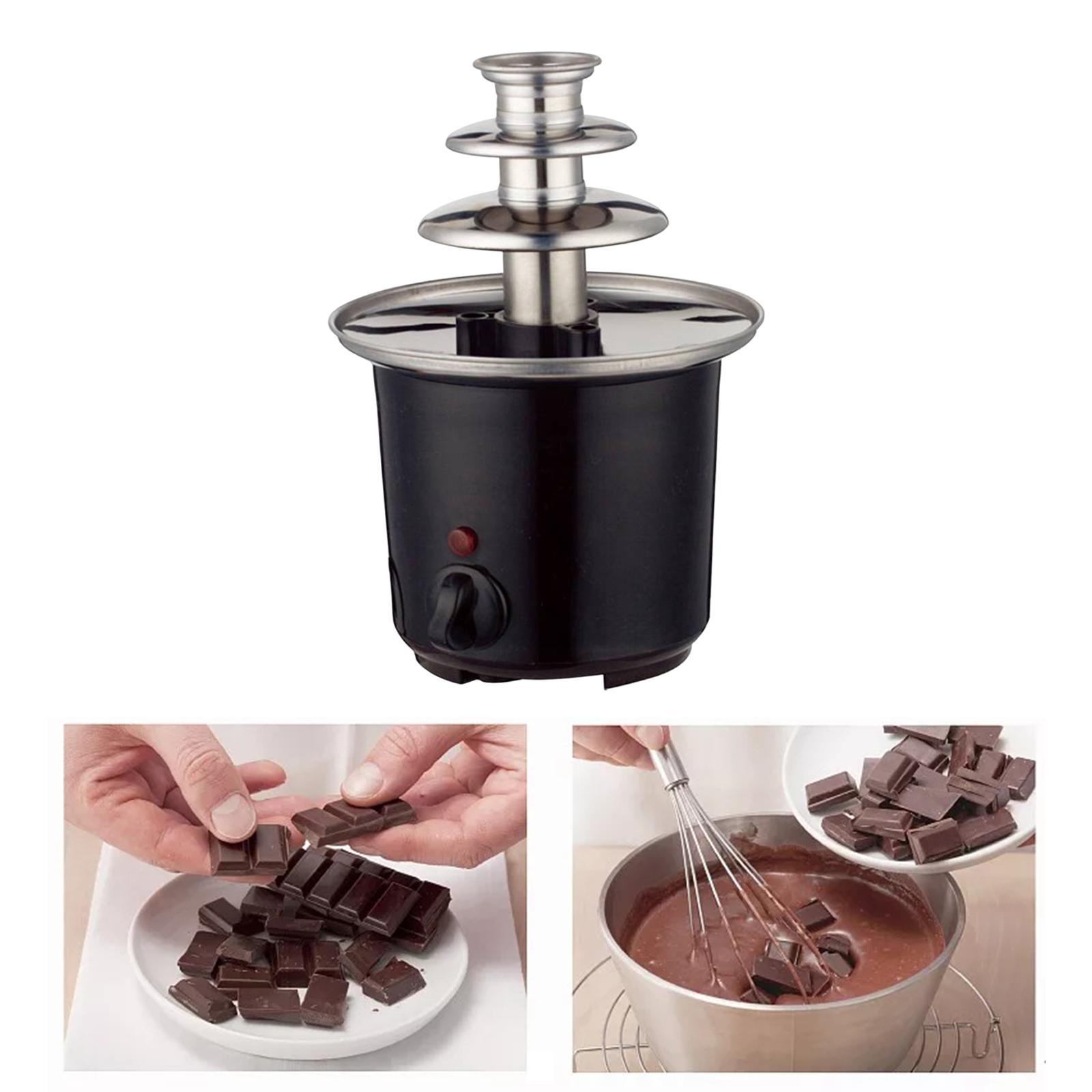 Chocolate Fondue Fountain Plug:EU 3 Tiers Electric for BBQ Sauce Cheese