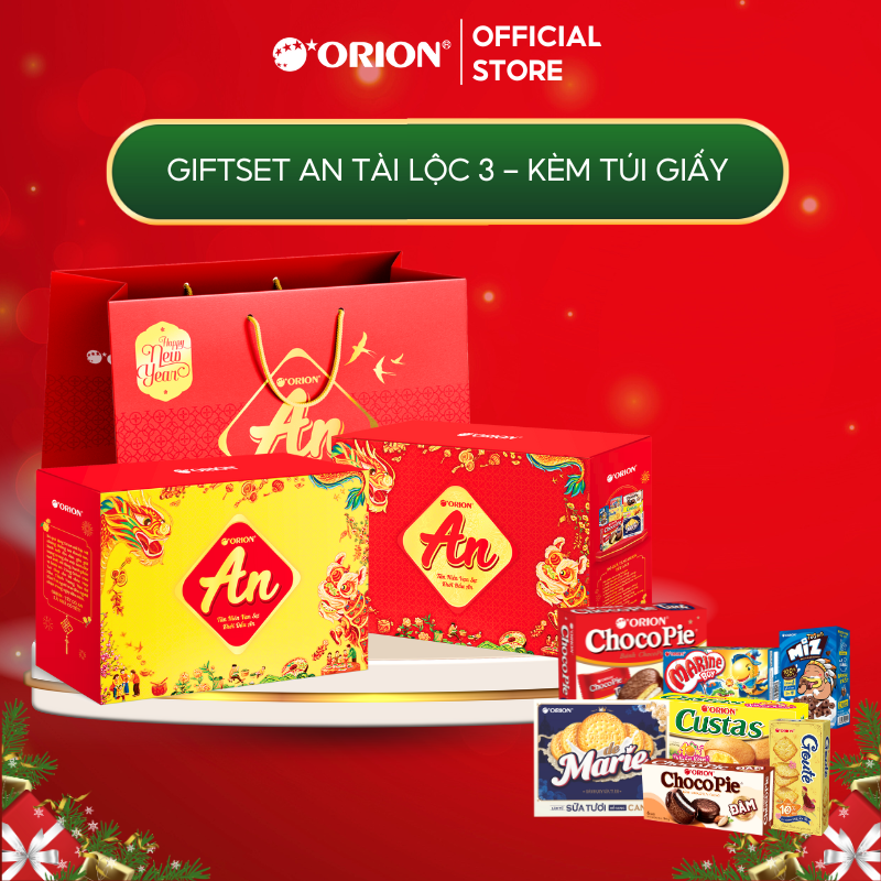 Bộ Quà Tết ORION - AN TÀI LỘC 3 1220.4g ( kèm túi giấy )