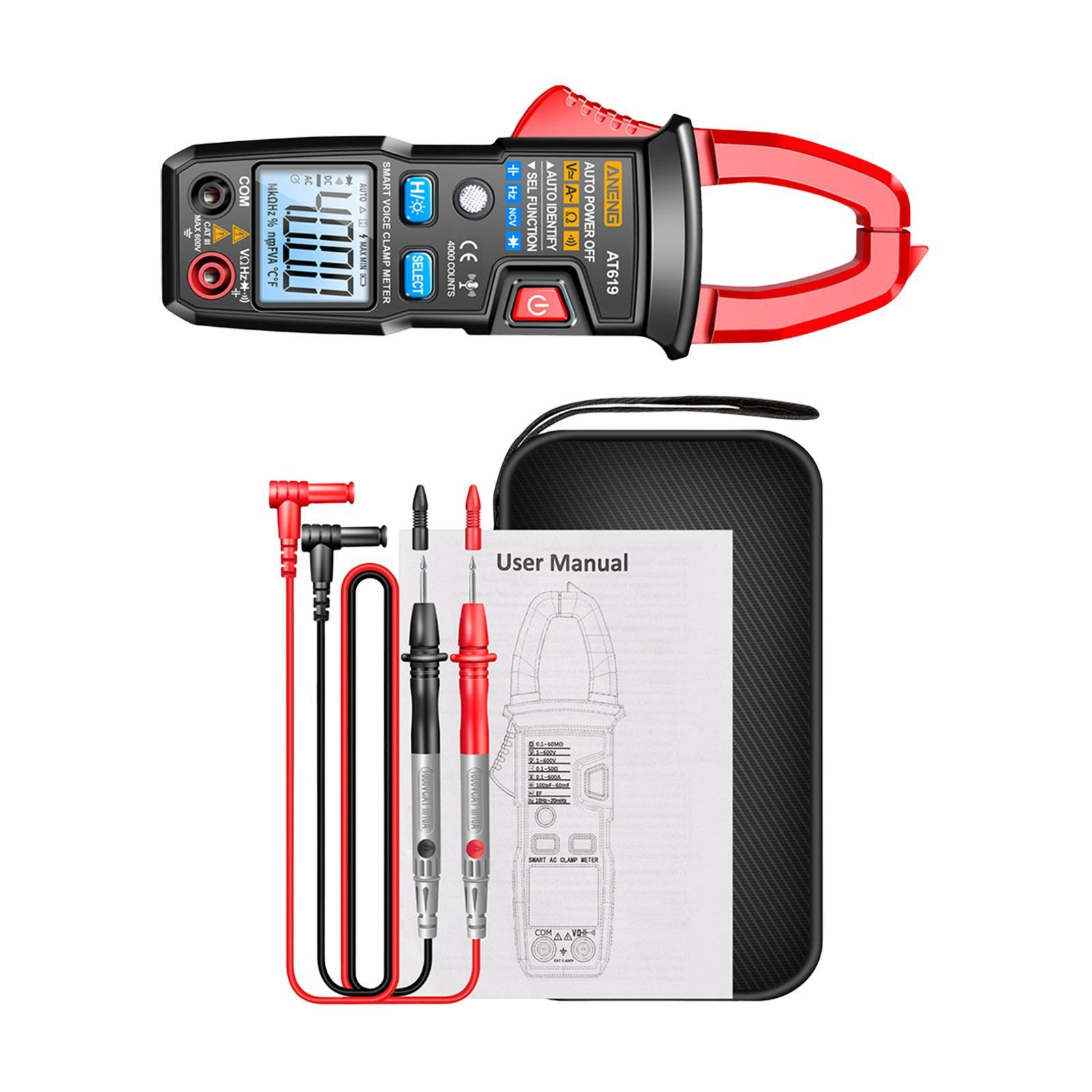 Digital Clamp Meter Voltage Tester  Tester Digital Clamp Meter Multimeter 4000 Counts Multimeter for Automotive Electrician Factories
