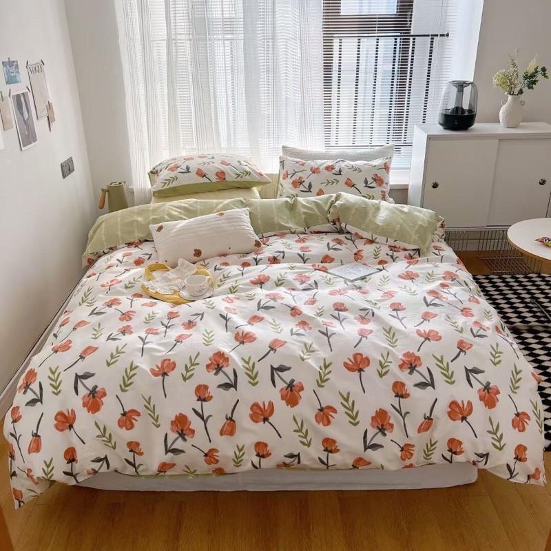 Bộ Chăn Ga Gối Cotton Living 100%cotton Hàng Nhập Khẩu Cao Cấp 4 Món