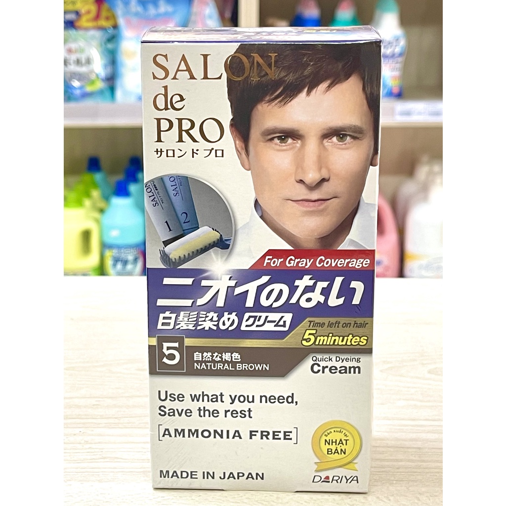 Kem nhuộm tóc cho nam phủ bạc Nhật Bản Salon de Pro MCa5 (màu nâu tự nhiên)
