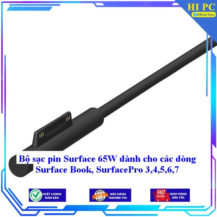 Bộ sạc pin Surface 65W dành cho các dòng Surface Book SurfacePro 3 4 5 6 7 - Kèm Dây nguồn - Hàng Nhập Khẩu