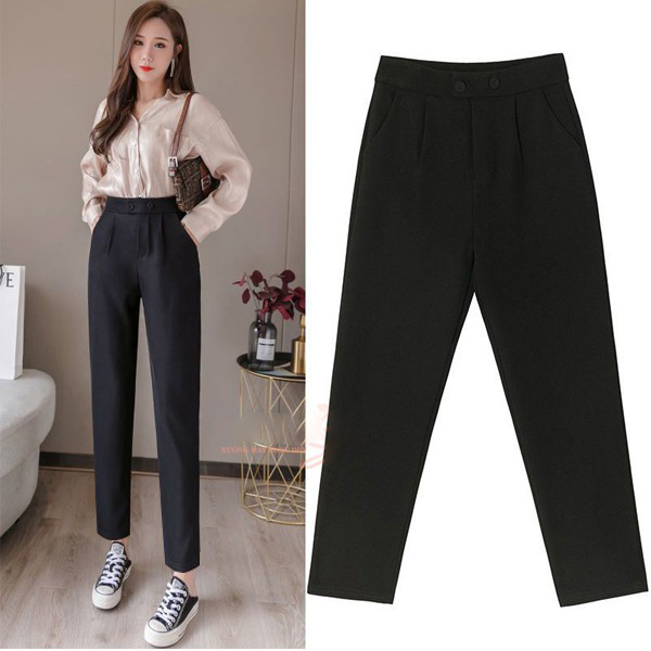 Quần Baggy quần tây công sở nữ 2 nút ngang cực đẹp các nàng nha