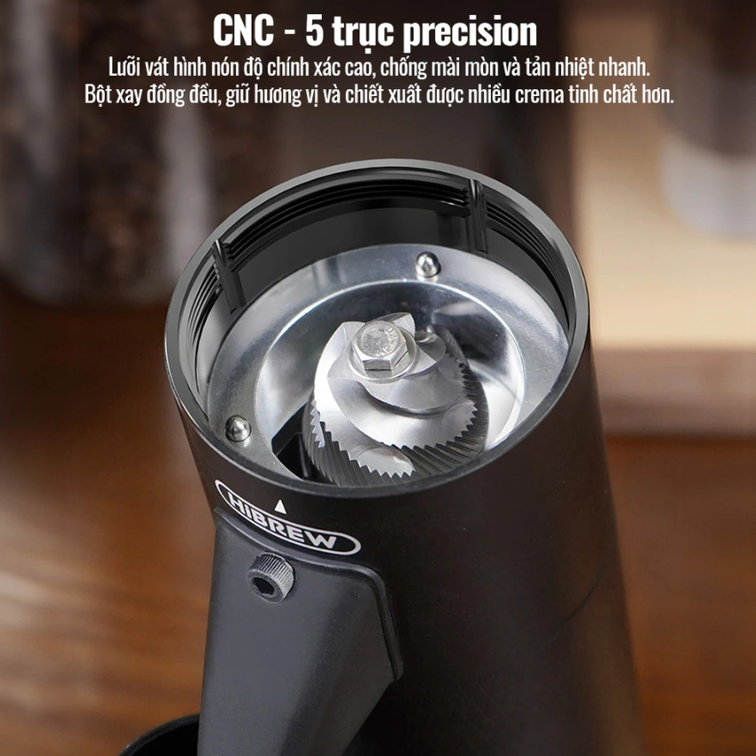 HÀNG CHÍNH HÃNG - Máy xay hạt cà phê chuyên nghiệp Single Dose, tích hợp 36 chế độ xay. Thương hiệu Mỹ cao cấp HiBREW-G5A