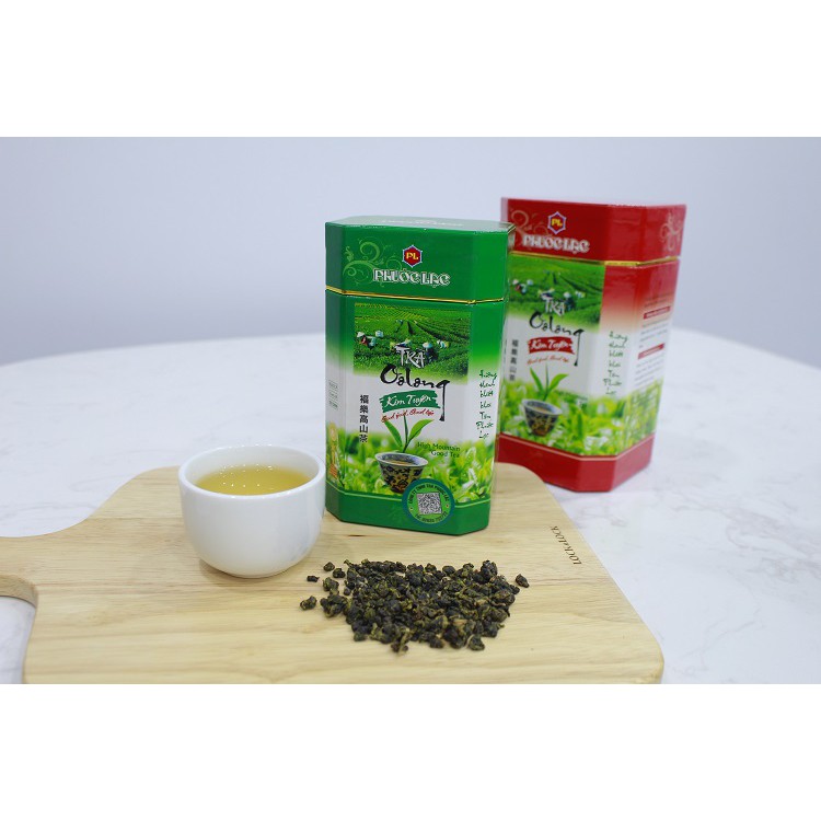 Trà Ô Long (oolong) Kim Tuyên Phước Lạc Hộp Giấy Xanh 250g