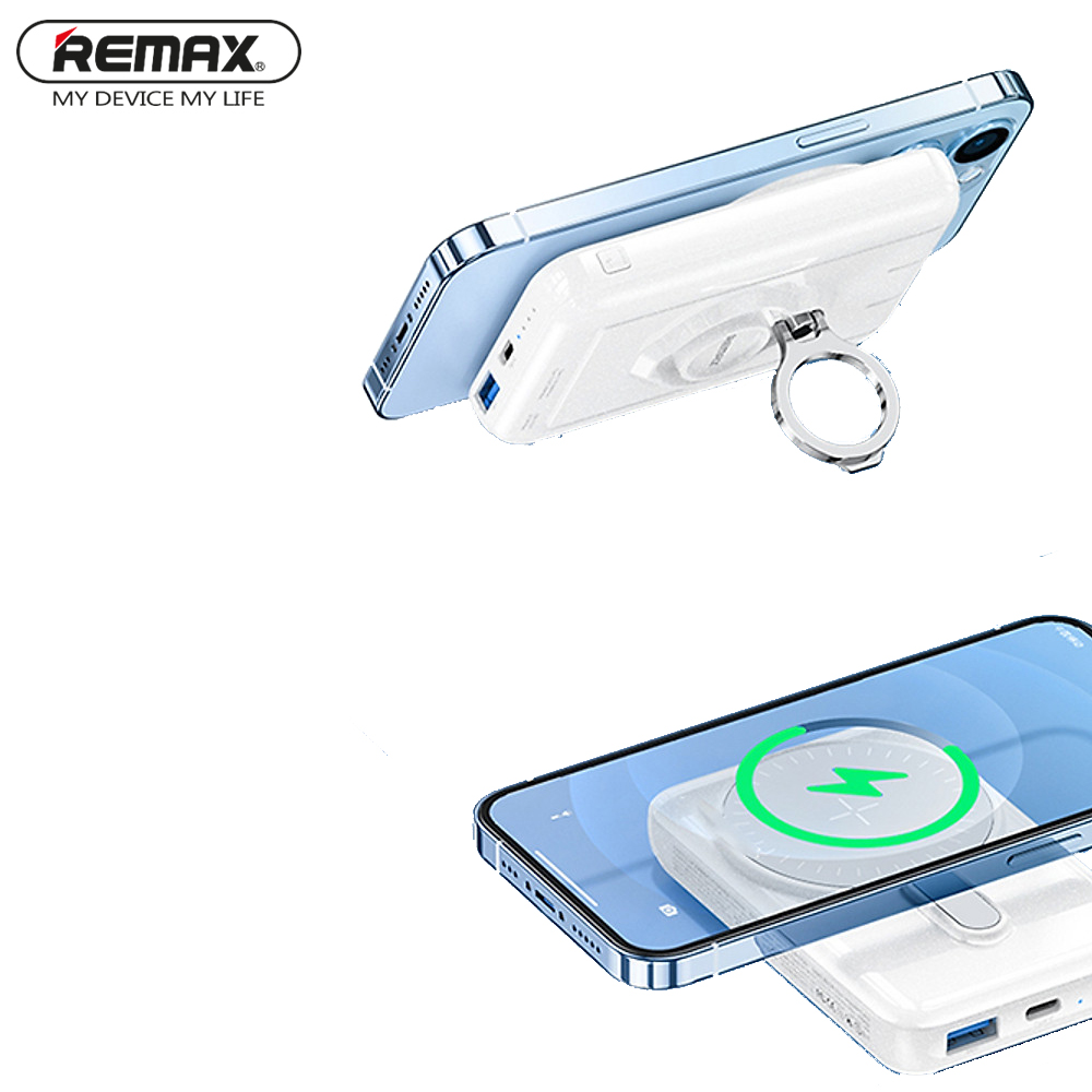 Sạc dự phòng không dây từ tính Remax RPP-85 kèm giá đỡ dung lượng 10000mAh - Hàng chính hãng