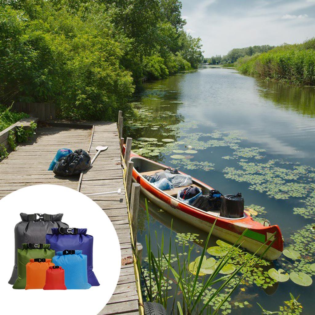 2x 6 Pcs WaterProof Dry Bags, Polyester Dry Sack, Muti-size Canoe Boat Dry Bags Set for Kayaking Camping Hiking