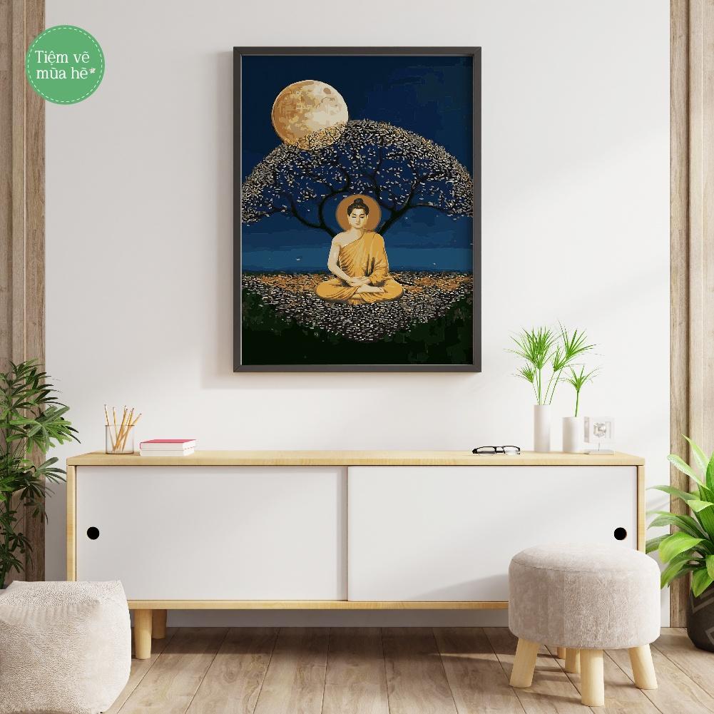 Tranh tô màu theo số Phật 05 đã căng khung 40x50cm