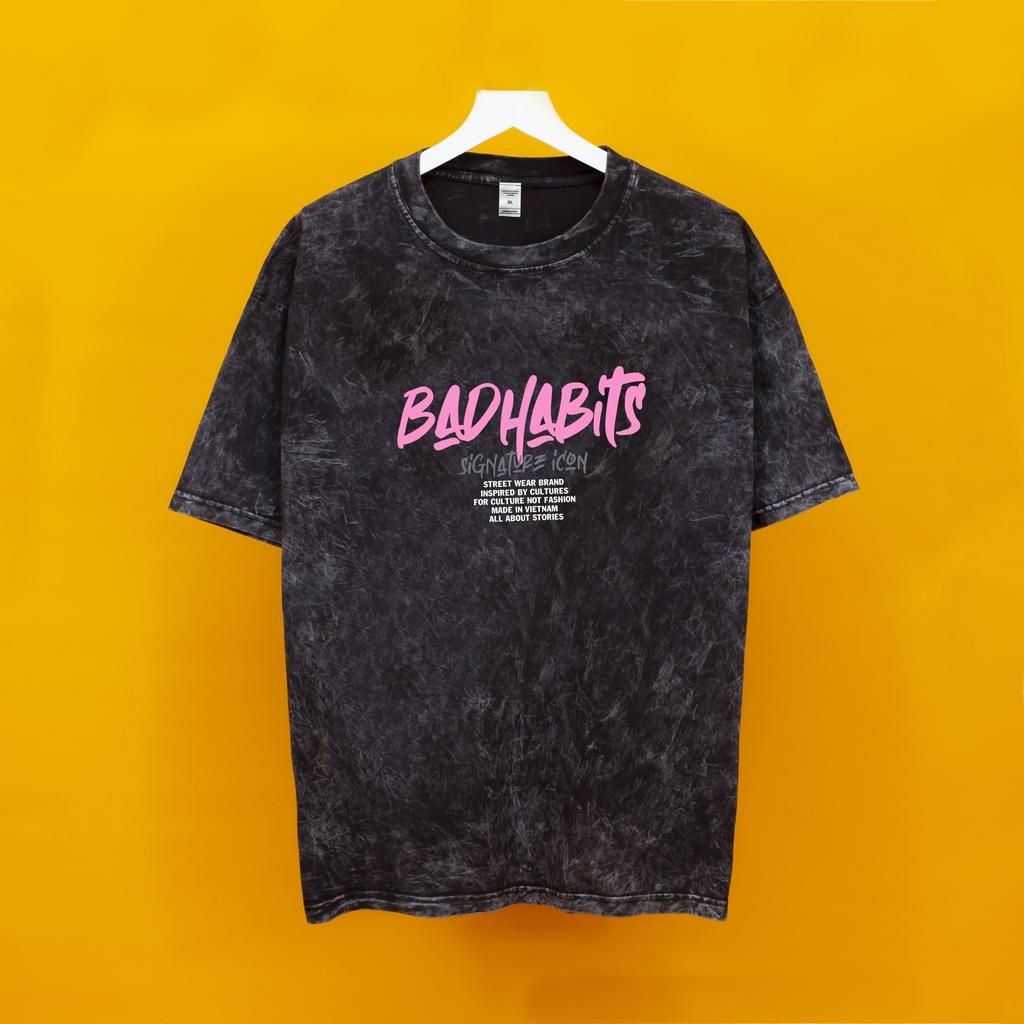 Áo thun tay lỡ BAD BASIC HỒNG Hogoto shop , Áo thun unisex nam nữ from rộng oversize chất liệu cotton