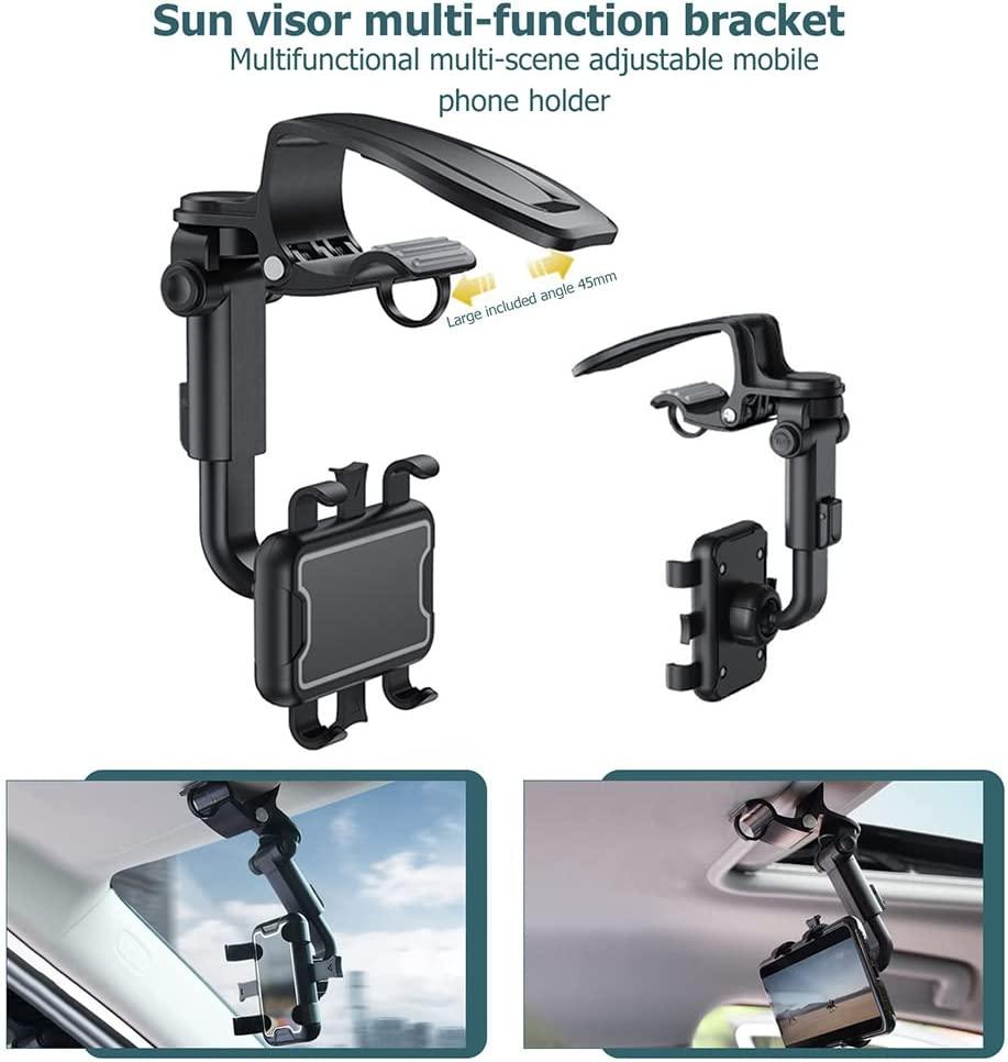 Phone xe điện trung bình, hỗ trợ điện thoại sau đa chức năng với clip xoay có thể điều chỉnh 360 °