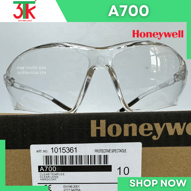 Kính Honeywell A700 Chống bụi, chống tia UV, chống lóa, chống trầy xước