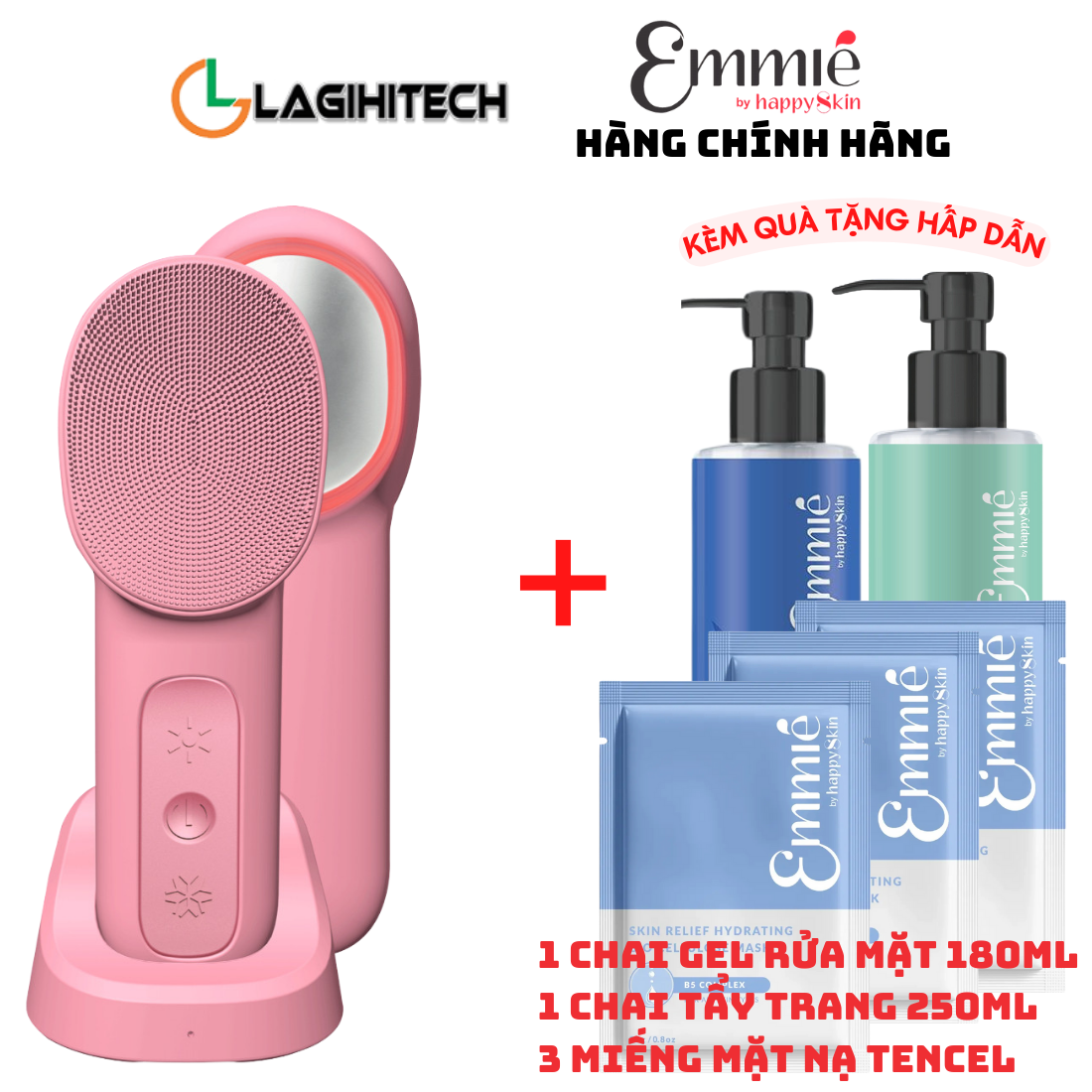 Máy Rửa Mặt Chăm Sóc Da Emmié SonicRadiant 5 in 1 Beauty Device - Hàng Chính Hãng