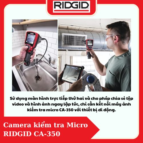 Camera Kiểm Tra Đường Ống RIDGID (55903) Màn Hình 3.5&quot; Camera Cầm Tay Số 1 Tại Mỹ - Hàng Chính Hãng