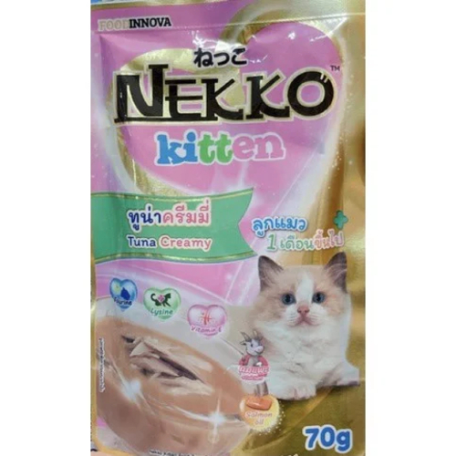 Pate Cho Mèo Nekko 70g, Pate Dạng Gói Cho Mèo, Pate Cho Mèo Thịt Thật Từ Cá Ngừ 28 Vị Hấp Dẫn