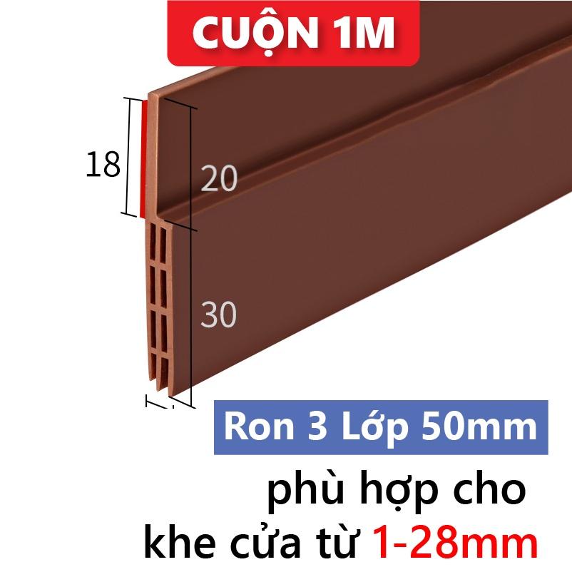 Nẹp 3 lớp chặn khe hở cửa đi -Thanh dán chân cửa giữ nhiệt điều hòa dày 5mm, chống gió lùa, chống khói bụi R3L