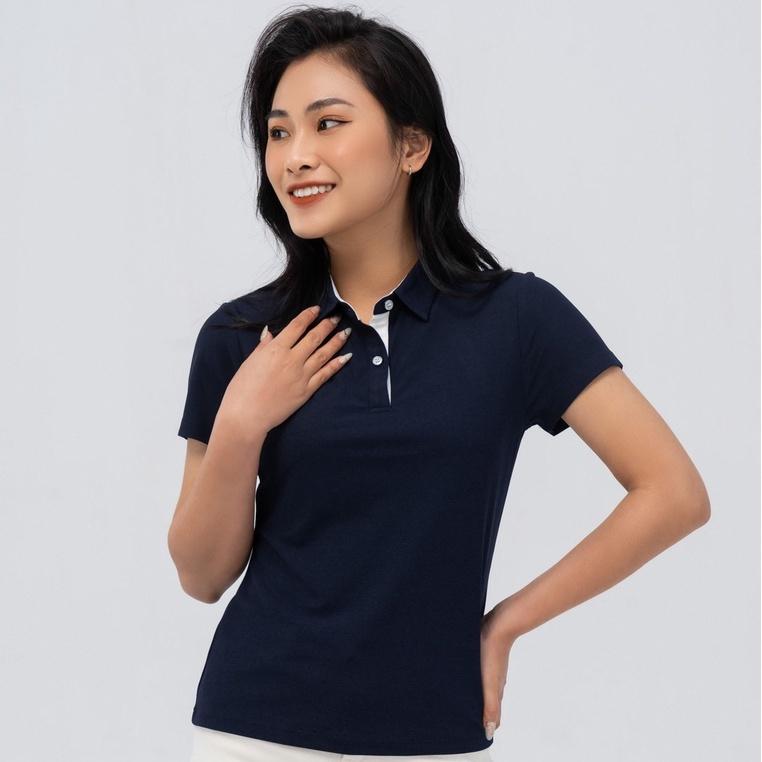 Áo polo nữ YODY vải hàu phối nẹp siêu mát áo phông có cổ thoáng khí APN5000