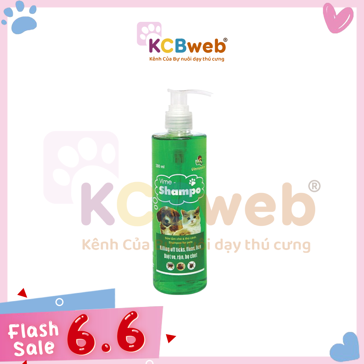 Sữa tắm chống, giảm tối đa ve, rận cho thú cưng chó mèo NOURISH 300ml