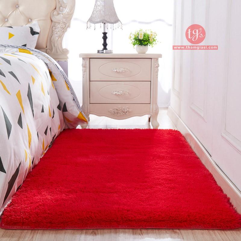 Thảm Lông Xù Màu Đỏ Đô | 100x160cm | Thảm Trang Trí Phòng Khách - Phòng Ngủ - Thảm Trải Sofa - Thảm Dành Cho Bé