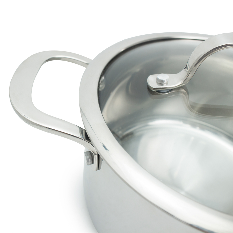 Nồi luộc gà Inox 3 lớp liền khối Kalpen Kazler đường kính 30cm dung tích 14L, đáy từ vung kính, chuẩn Đức - Hàng chính hãng