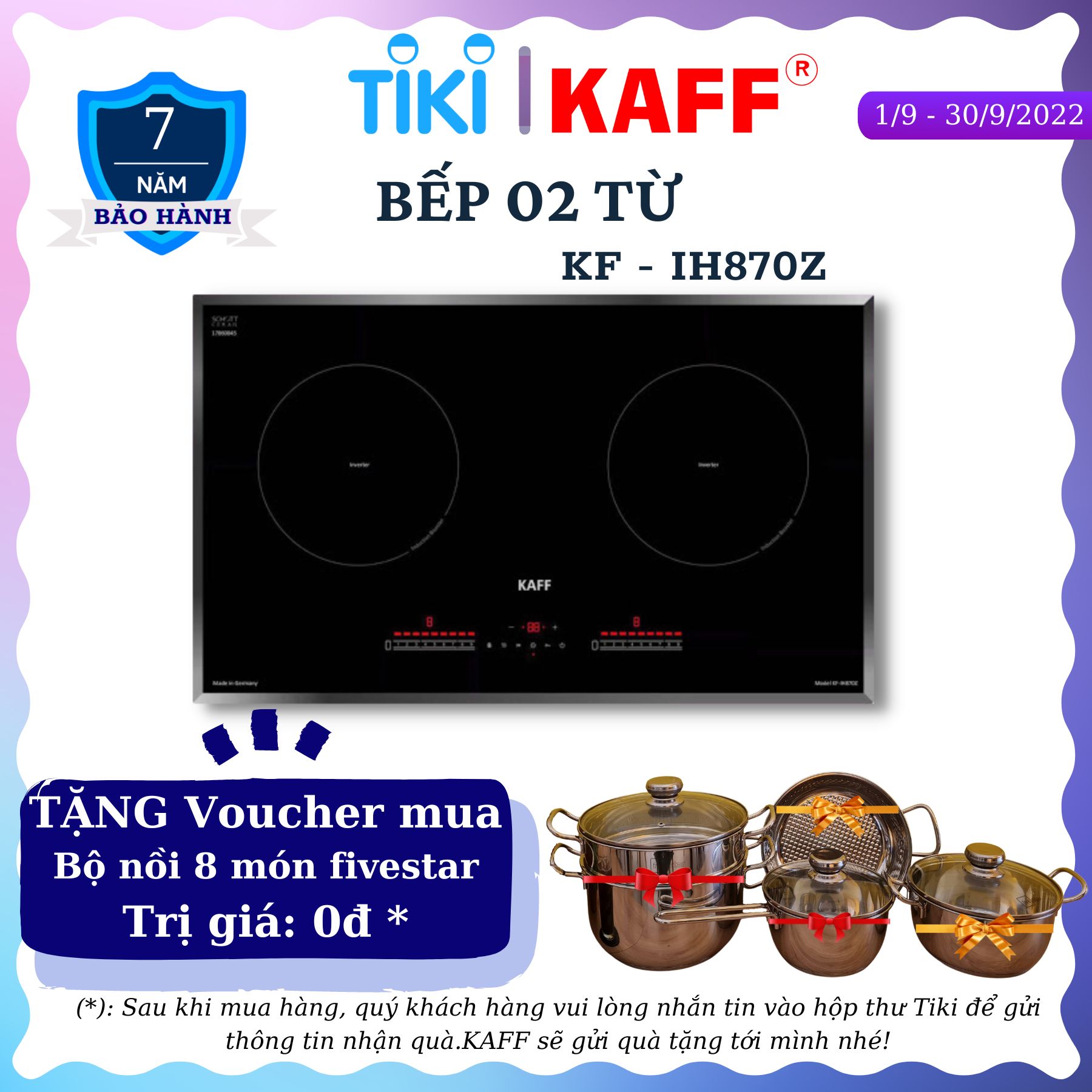 Bếp âm từ đôi nhập khẩu Germany KAFF KF-IH870Z - Hàng Chính Hãng