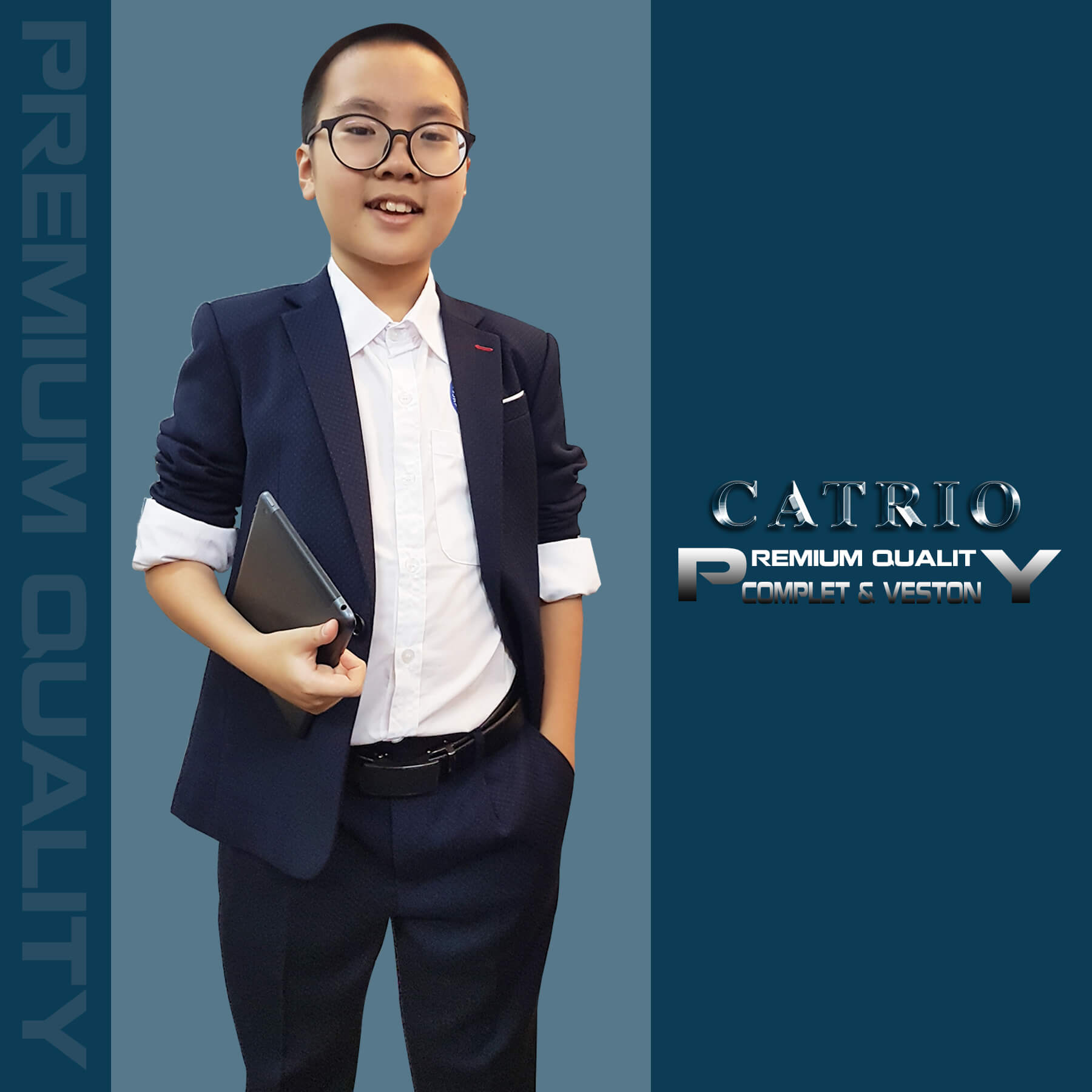 BỘ VEST BÉ TRAI CATRIO ACT684 CHO TRẺ EM TỪ 7 TUỔI ĐẾN 11 TUỔI THUỘC BST THỜI TRANG TRẺ EM COMPLET VESTON CATRIO 2021