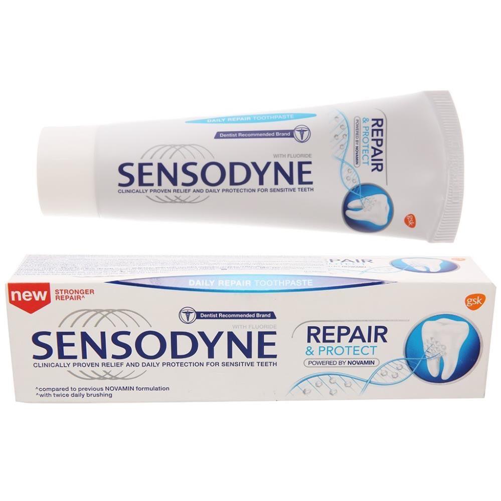 Kem đánh răng Sensodyne Fresh Mint giảm ê buốt 24/7 100g tặng kèm bàn chải