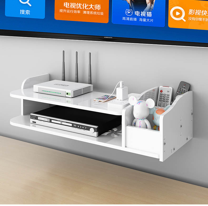 KỆ wifi TỦ để router đầu thu treo tường KX33 bằng ván PVC màu trắng phong cách hiện đại sang trọng ĐẦY DỦ PHỤ KIỆN TREO