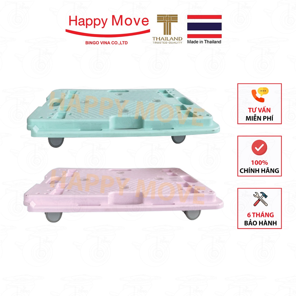 Xe đẩy hàng không tay Dolly Home use 80kg nối được - Màu Pastel - Gia đình/Văn phòng -  Happy Move Thái Lan