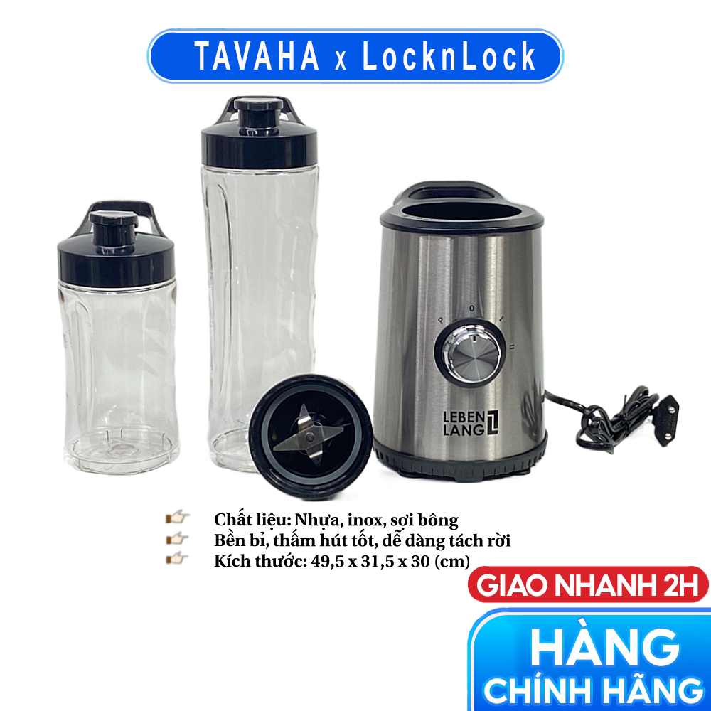 Máy xay sinh tố LEBENLANG gồm 2 cối tích hợp bình chứa dung tích 300-600ml, công suất 350W, model LBSP8648 - hàng chính hãng